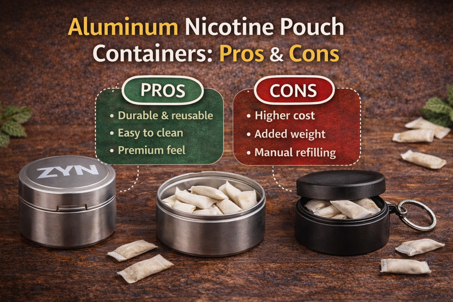Aluminum Nicotine Pouch Containers: Pros & Cons
