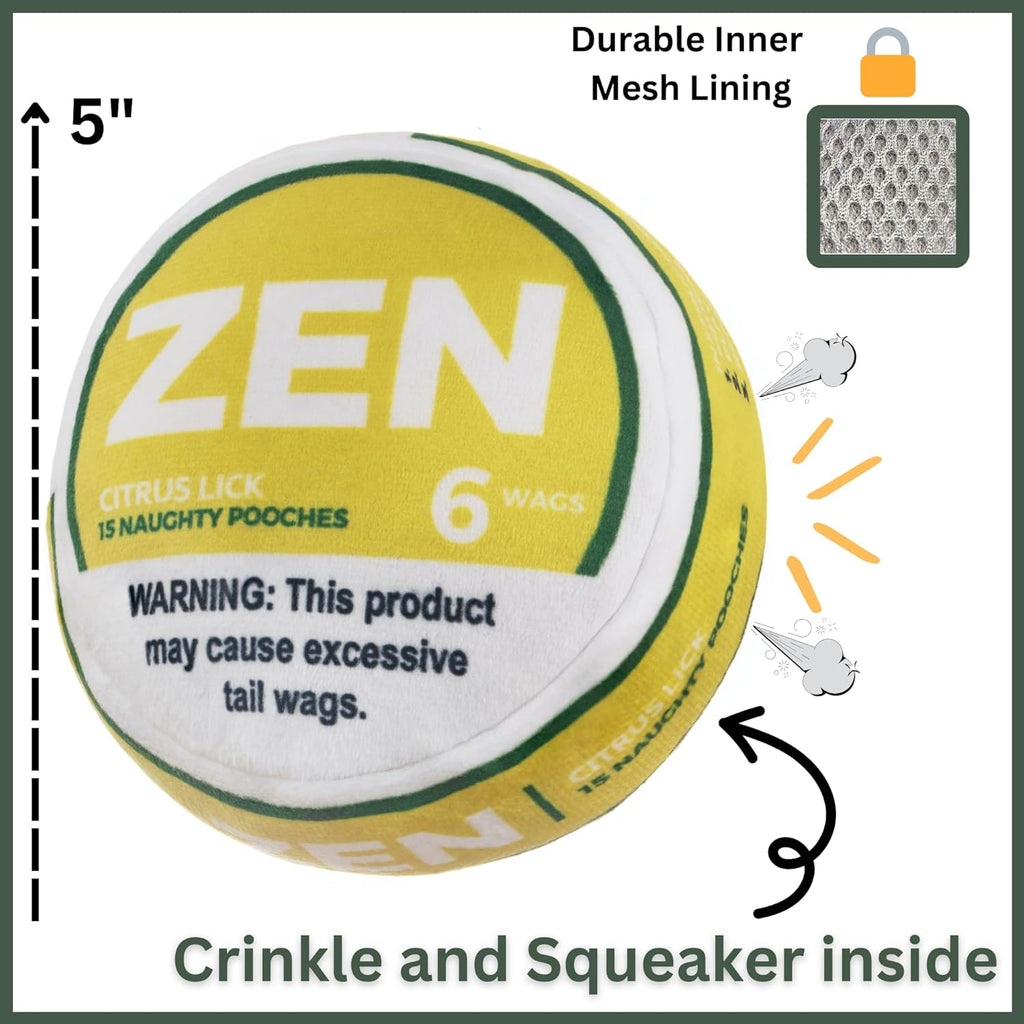 Zen Pupper Deckies Dog Plush Squeaky Toy (Crinkle)