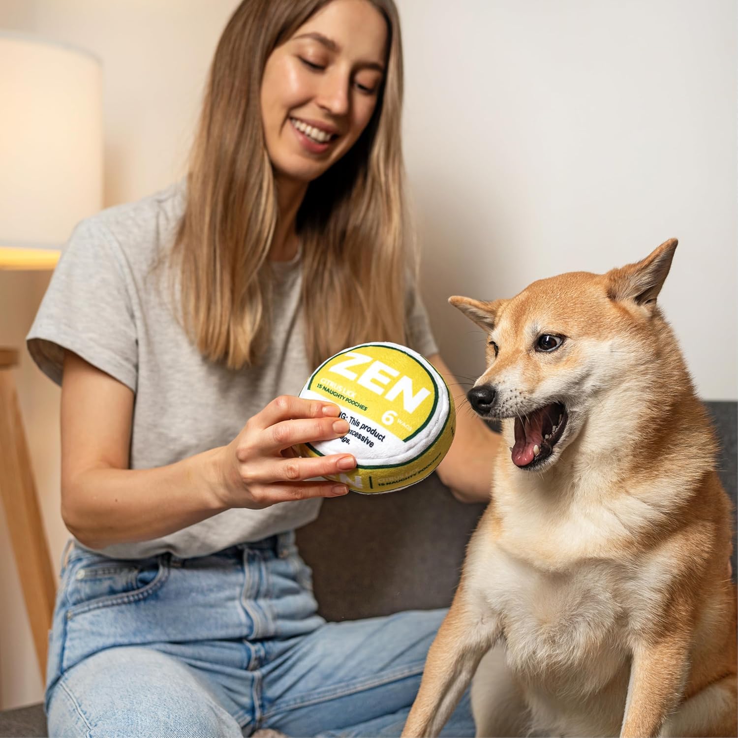 Zen Pupper Deckies Dog Plush Squeaky Toy (Crinkle)