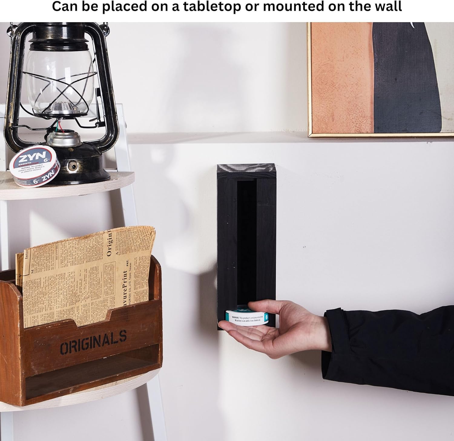 zyn container holder dispenser on wall